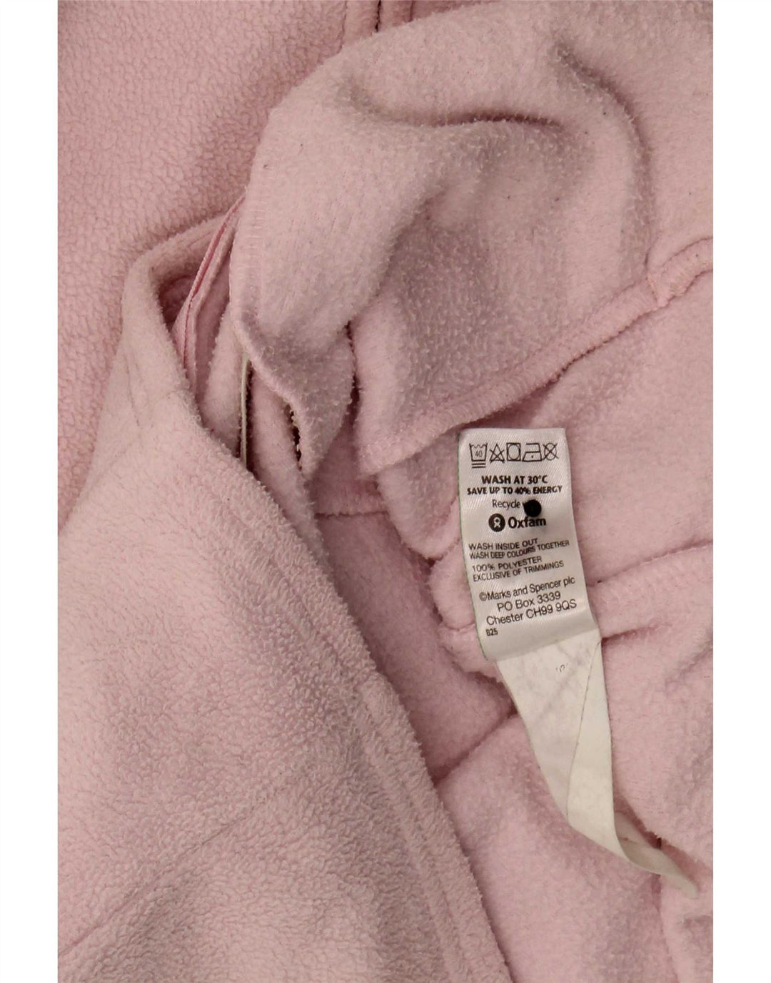 Marks & Spencer Womens Fleece Jacket UK 14 Large Pink Polyester