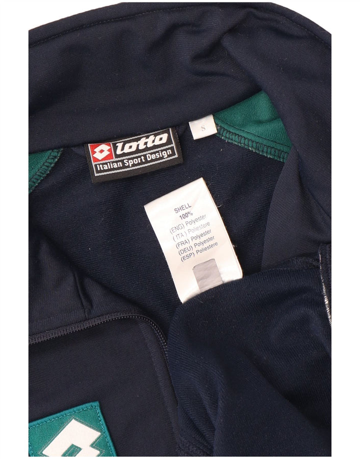 Lotto Mens Tracksuit Top Jacket Small Navy Blue Colourblock Polyester