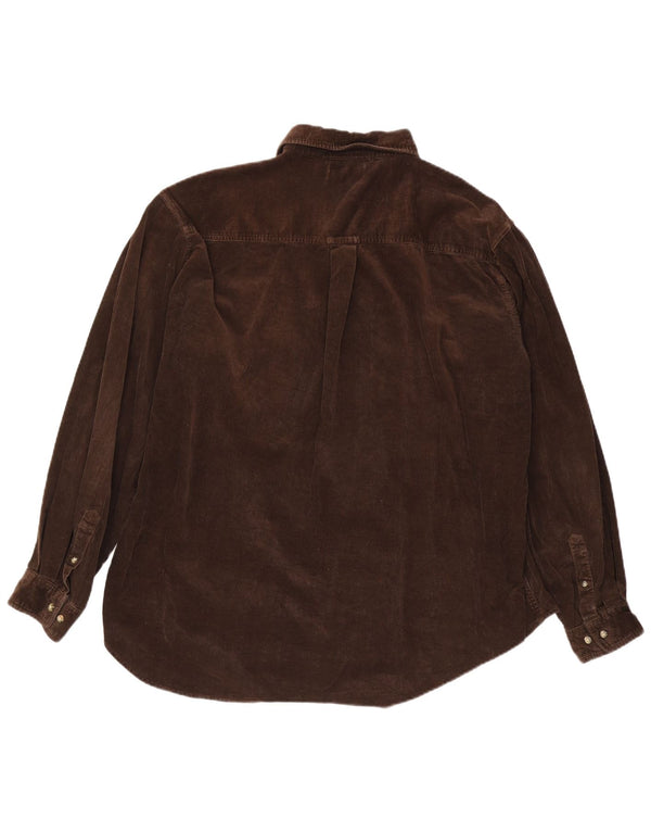 CONTE OF FLORENCE Mens Corduroy Shirt 2XL Brown Cotton