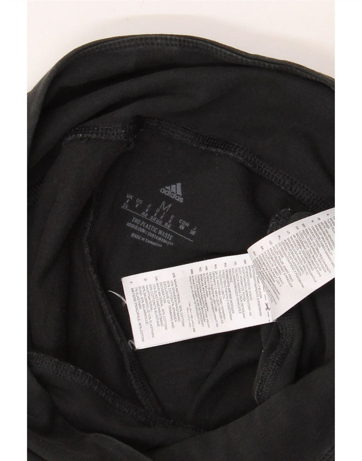 Adidas Womens Leggings UK 12/14 Medium  Black Cotton