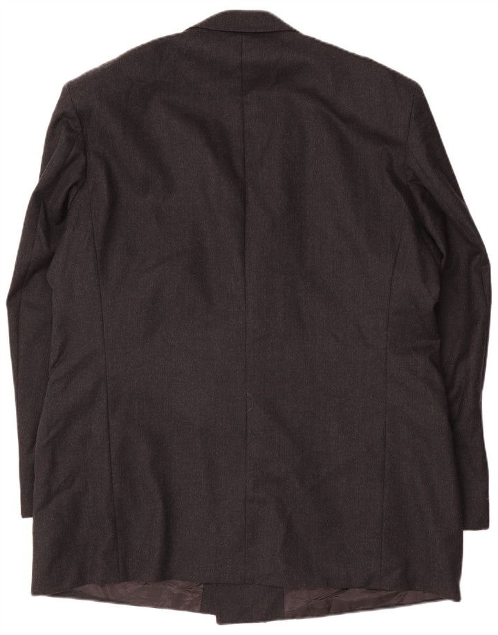 Marks & Spencer Mens Double Breasted Blazer Jacket UK 44 XL Grey New Wool