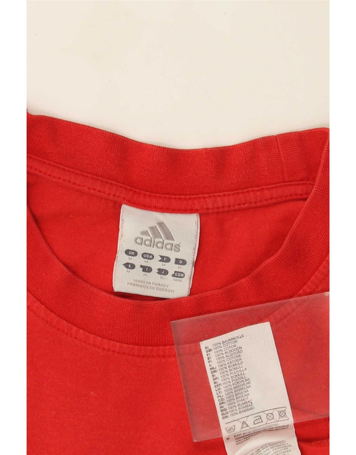 Adidas Mens Graphic T-Shirt Top Medium Red Cotton