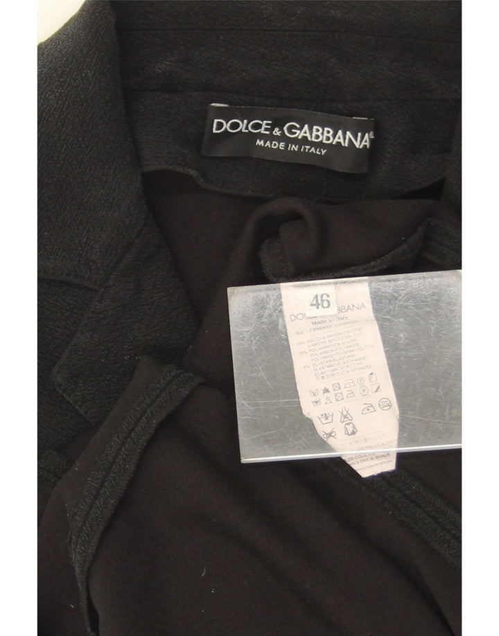 Dolce & Gabbana Womens 5 Button Blazer Jacket IT 46 Large Black Viscose