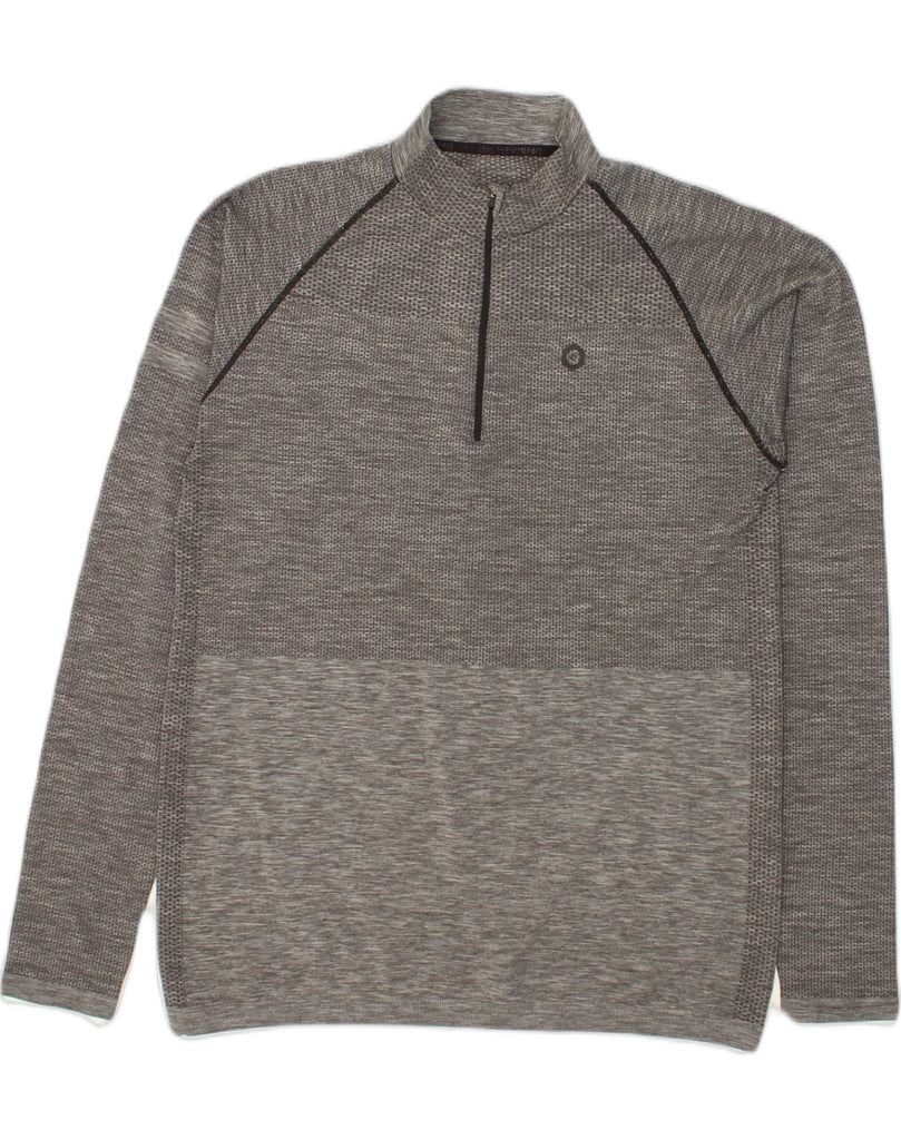 JACK & JONES Mens Zip Neck Top Long Sleeve Large Grey Polyamide | Vintage Jack & Jones | Thrift | Second-Hand Jack & Jones | Used Clothing | Messina Hembry 