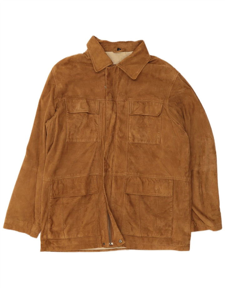 Camel Active Mens Suede Jacket UK 42 XL Brown Leather