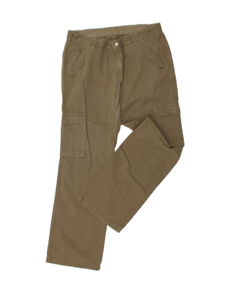 SERGIO TACCHINI Mens Straight Cargo Trousers IT 50 Large W36 L35 Brown Vintage Sergio Tacchini and Second-Hand Sergio Tacchini from Messina Hembry 