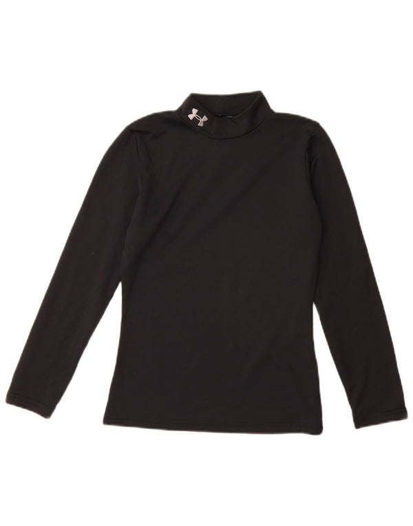 UNDER ARMOUR Girls Cold Gear Top Long Sleeve 9-10 Years Medium  Black