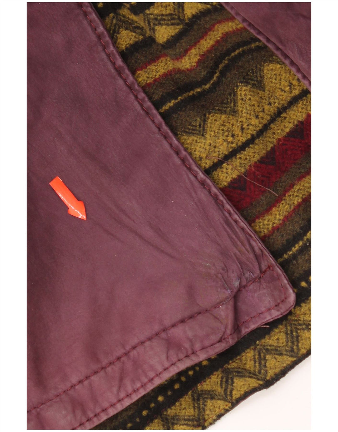 Vintage Womens Hooded Leather Poncho Coat One Size Maroon