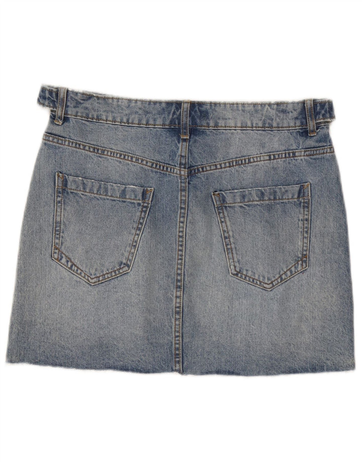 Zara Womens Z1975 Mini Denim Skirt Medium W32 Blue Cotton