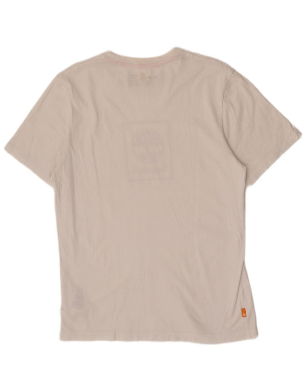 Timberland Mens Regular Fit Graphic T-Shirt Top Medium White Cotton