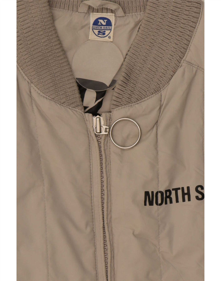 North Sails Mens Padded Gilet UK 42 XL Beige Polyamide