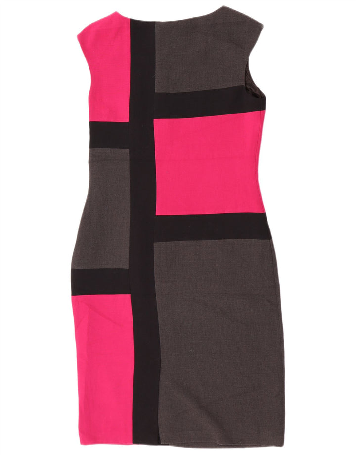 Marks & Spencer Womens Sheath Dress UK 10 Small Multicoloured Colourblock