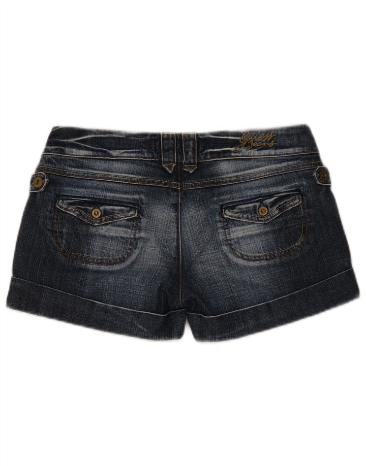GUESS Womens Low Waist Denim Shorts W27 Small Blue Cotton