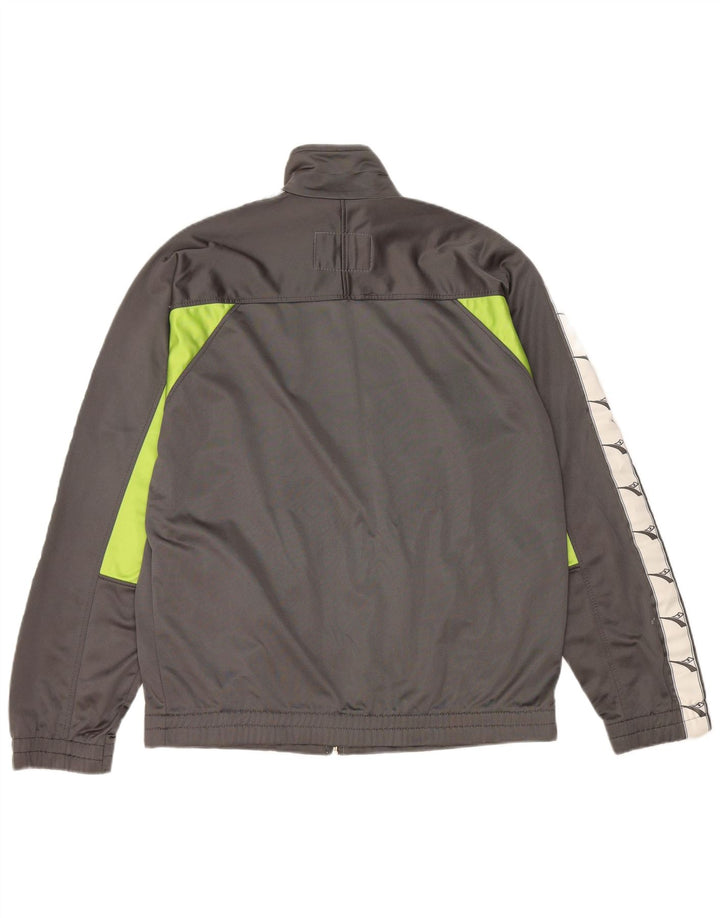 Diadora Mens Graphic Tracksuit Top Jacket UK 40 Medium Grey Colourblock