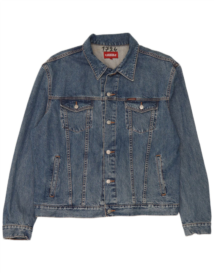 Carrera Womens Denim Jacket UK 20 2XL Blue Cotton