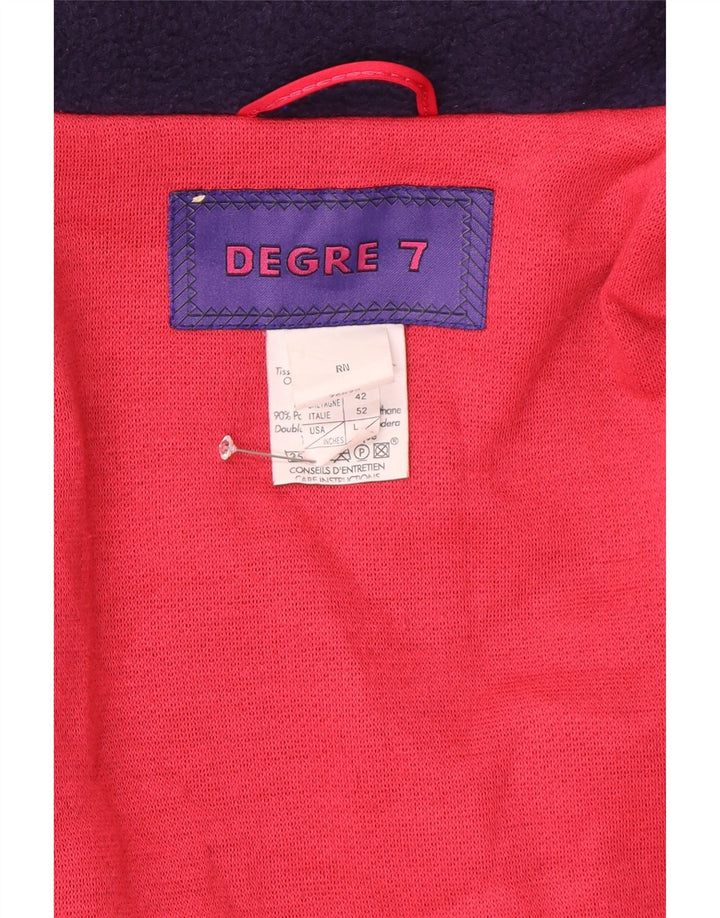 Degre 7 Mens Hooded Ski Jacket IT 52 XL Navy Blue Colourblock Polyester