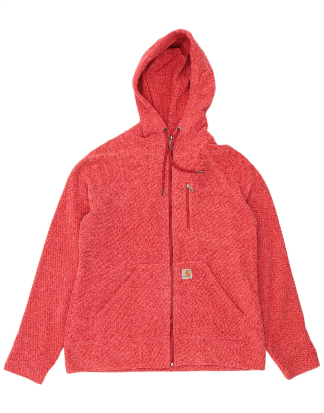Carhartt Womens Zip Hoodie Sweater US 8/10 Medium Red Flecked Polyester