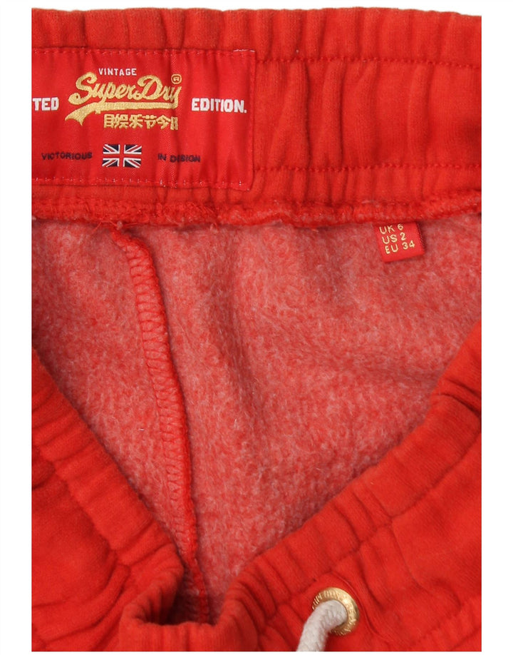 SUPERDRY Womens Graphic Tracksuit Trousers Joggers UK 6 XS Red Colourblock
