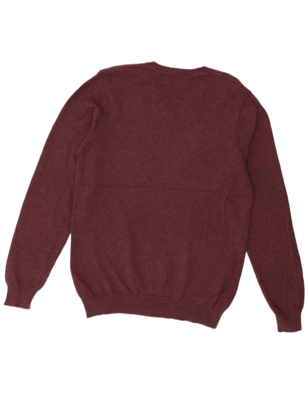 Marks & Spencer Mens Regular Fit V-Neck Jumper Sweater Medium Burgundy