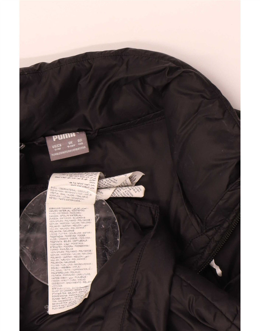 Puma Girls Graphic Padded Jacket 9-10 Years Black Nylon