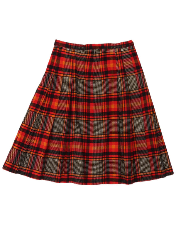 Vintage Womens A-Line Skirt W30 Medium Red Plaid