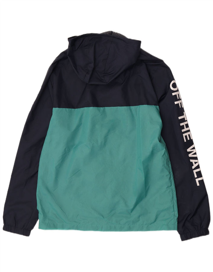 Vans Mens Graphic Rain Jacket UK 40 Large Navy Blue Colourblock Nylon