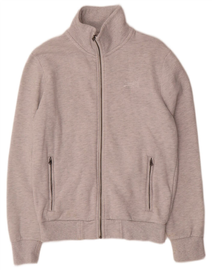 Superdry Mens Tracksuit Top Jacket Small Grey Cotton
