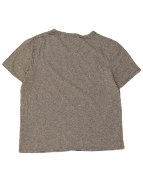 Tommy Hilfiger Womens Graphic T-Shirt Top UK 14 Medium Grey Flecked Cotton