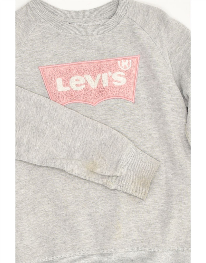 LEVI'S Girls Graphic Sweatshirt Jumper 12-13 Years Large  Grey Cotton | Vintage Levi's | Thrift | Second-Hand Levi's | Used Clothing | Messina Hembry 