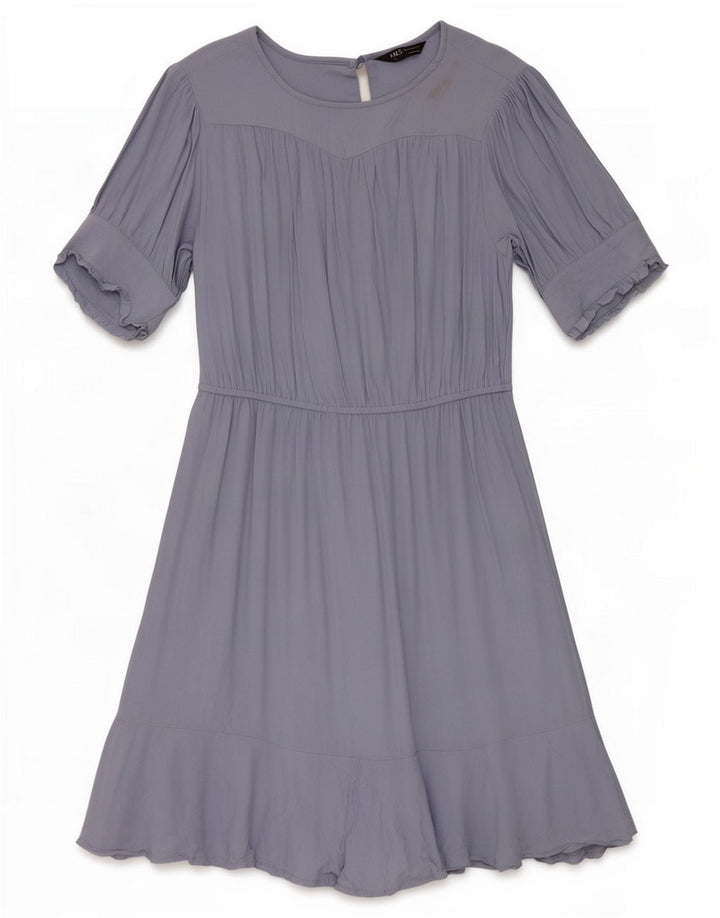 Marks & Spencer Womens A-Line Dress UK 12 Medium Blue Viscose
