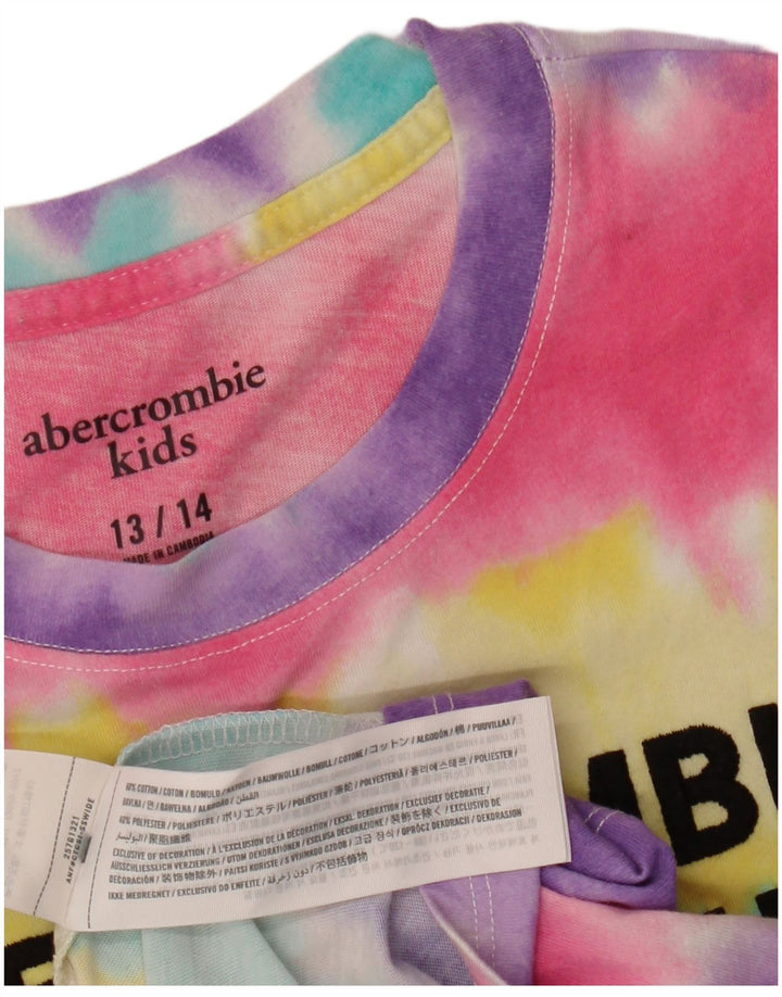ABERCROMBIE & FITCH Girls Graphic T-Shirt Top 13-14 Years Multicoloured