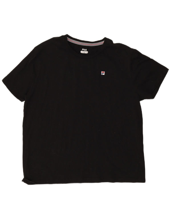 Fila Mens T-Shirt Top 3XL Black Cotton