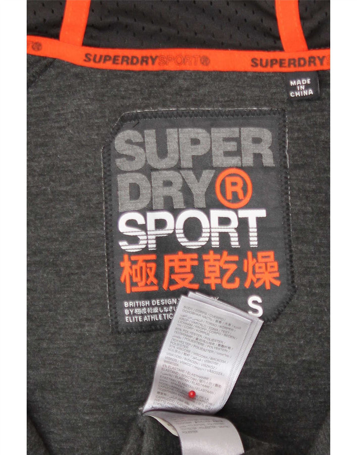 Superdry Mens Graphic Zip Hoodie Sweater Small Grey Polyester