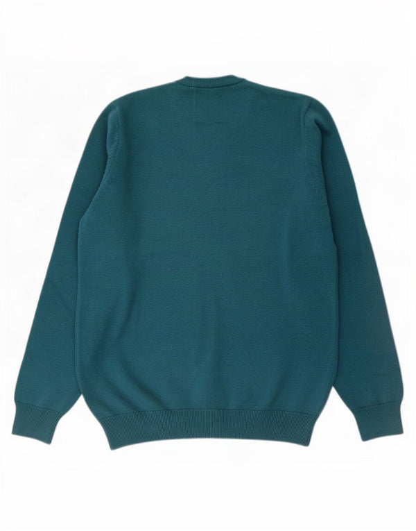 Marks & Spencer Mens V-Neck Jumper Sweater Large Blue Cotton