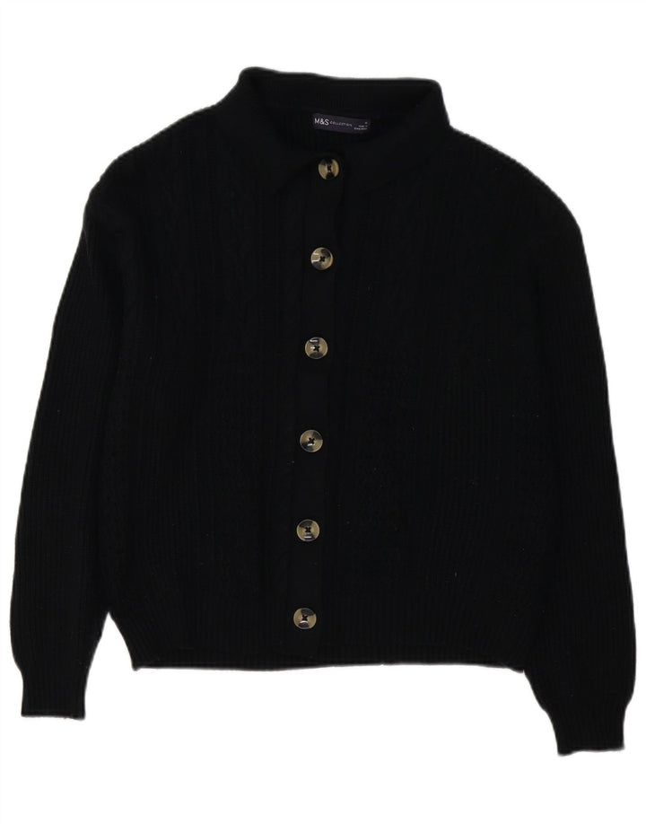 Marks & Spencer Womens Cardigan Sweater UK 14 Medium Black Viscose
