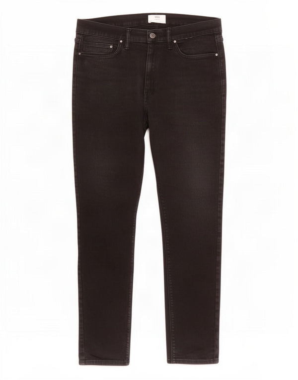 Marks & Spencer Mens Slim Jeans W36 L31 Black Cotton