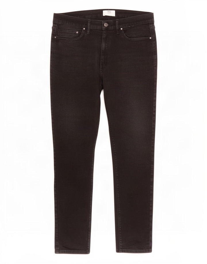 Marks & Spencer Mens Slim Jeans W36 L31 Black Cotton