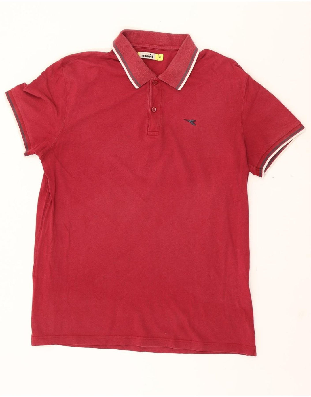 DIADORA Mens Polo Shirt XL Red Cotton Vintage Diadora and Second-Hand Diadora from Messina Hembry 