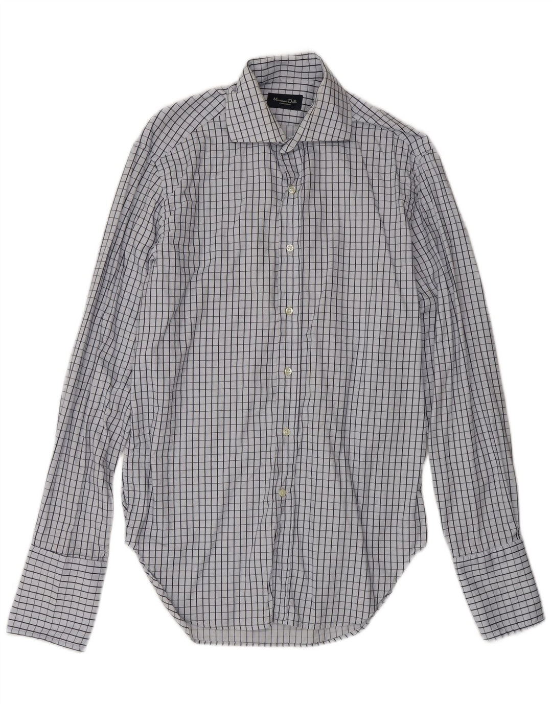 Massimo Dutti Mens Shirt Medium Blue Check