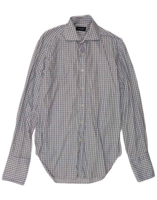 Massimo Dutti Mens Shirt Medium Blue Check