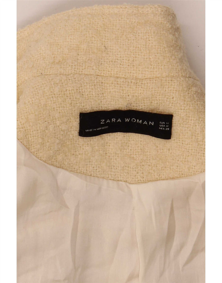 Zara Womens Overcoat UK 12 Medium Off White