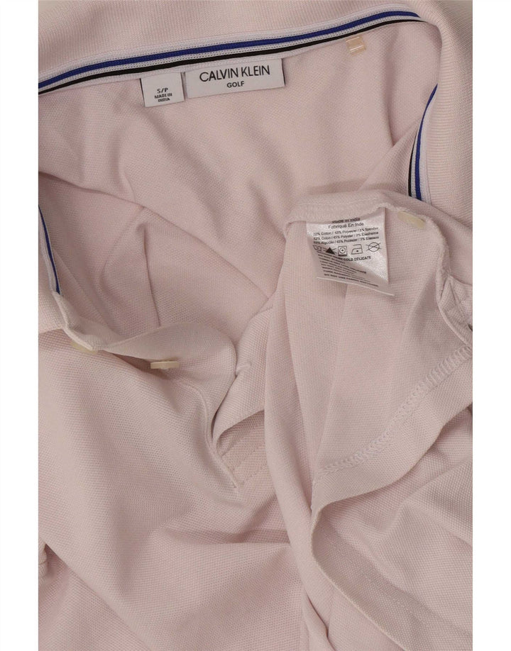 Calvin Klein Mens Polo Shirt Small Pink Cotton