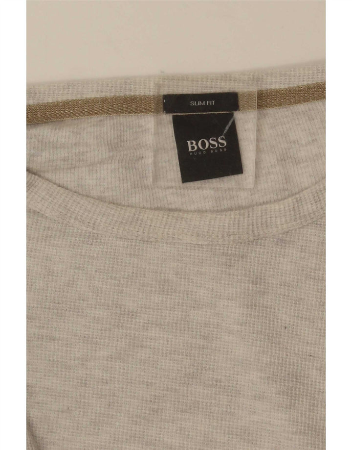 Hugo Boss Mens Slim Fit Top Long Sleeve Large Grey