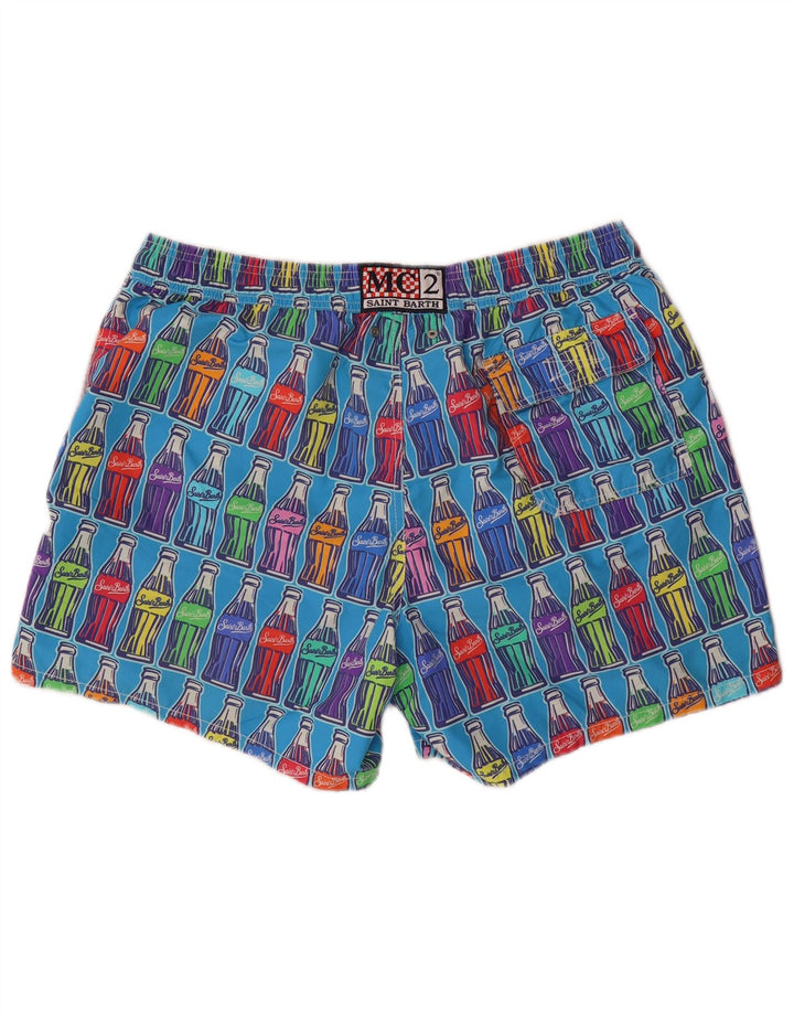 MC2 SAINT BARTH  Mens Abstract Pattern Swimming Shorts 2XL Blue Nylon