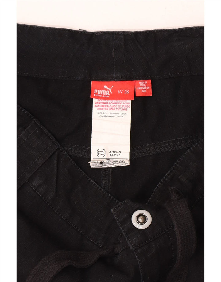 Puma Mens Cargo Shorts W36 Large  Black Cotton