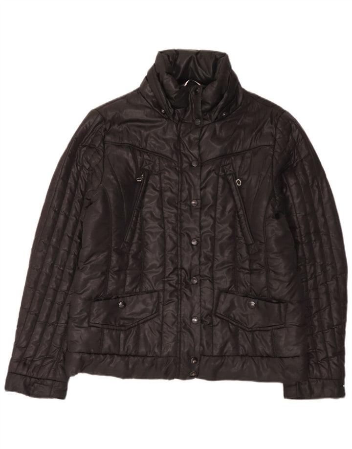 Tommy Hilfiger Womens Padded Jacket UK 16 Large Black Polyester