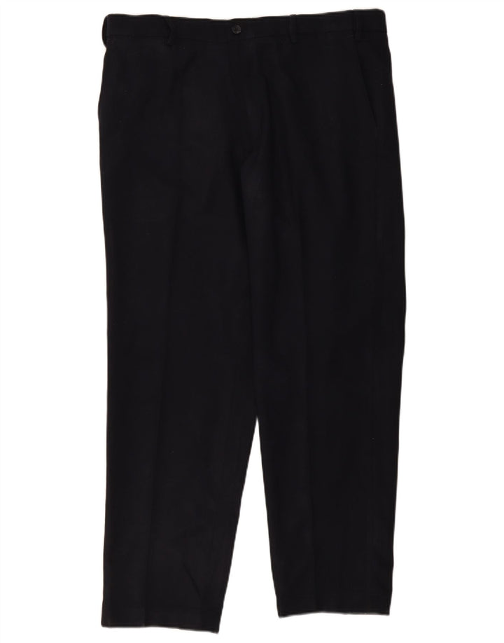 Marks & Spencer Mens Regular Chino Trousers W38 L29 Navy Blue Polyester