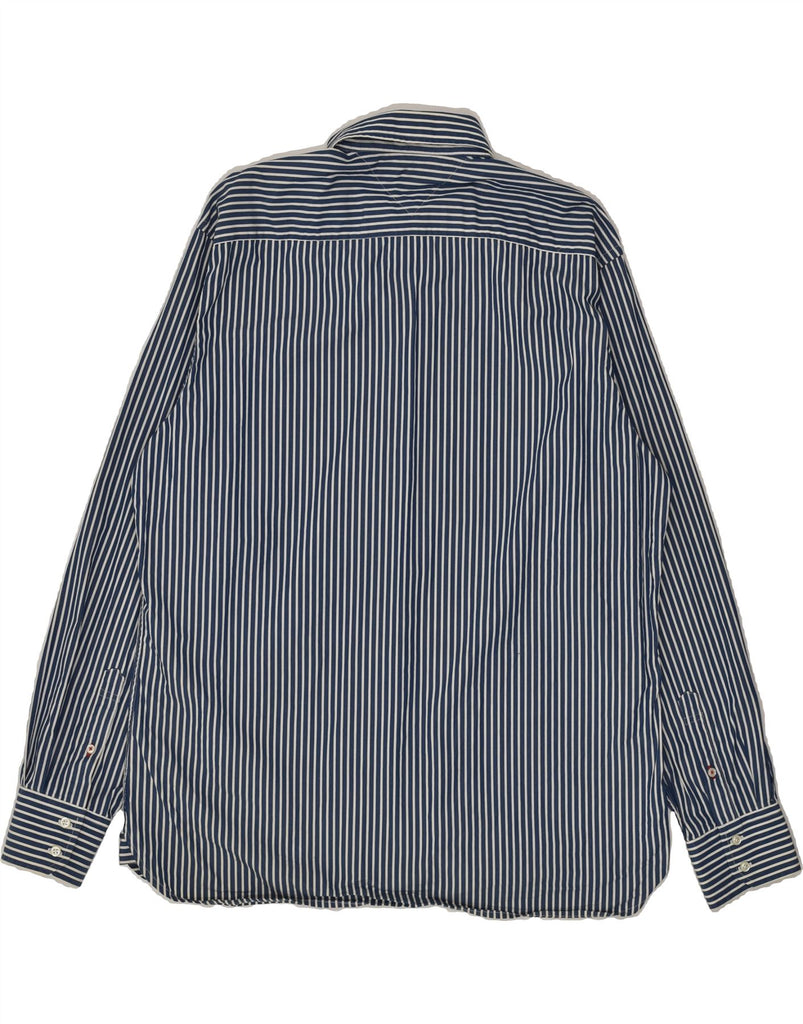 TOMMY HILFIGER Mens Shirt XL Navy Blue Pinstripe Cotton | Vintage Tommy Hilfiger | Thrift | Second-Hand Tommy Hilfiger | Used Clothing | Messina Hembry 