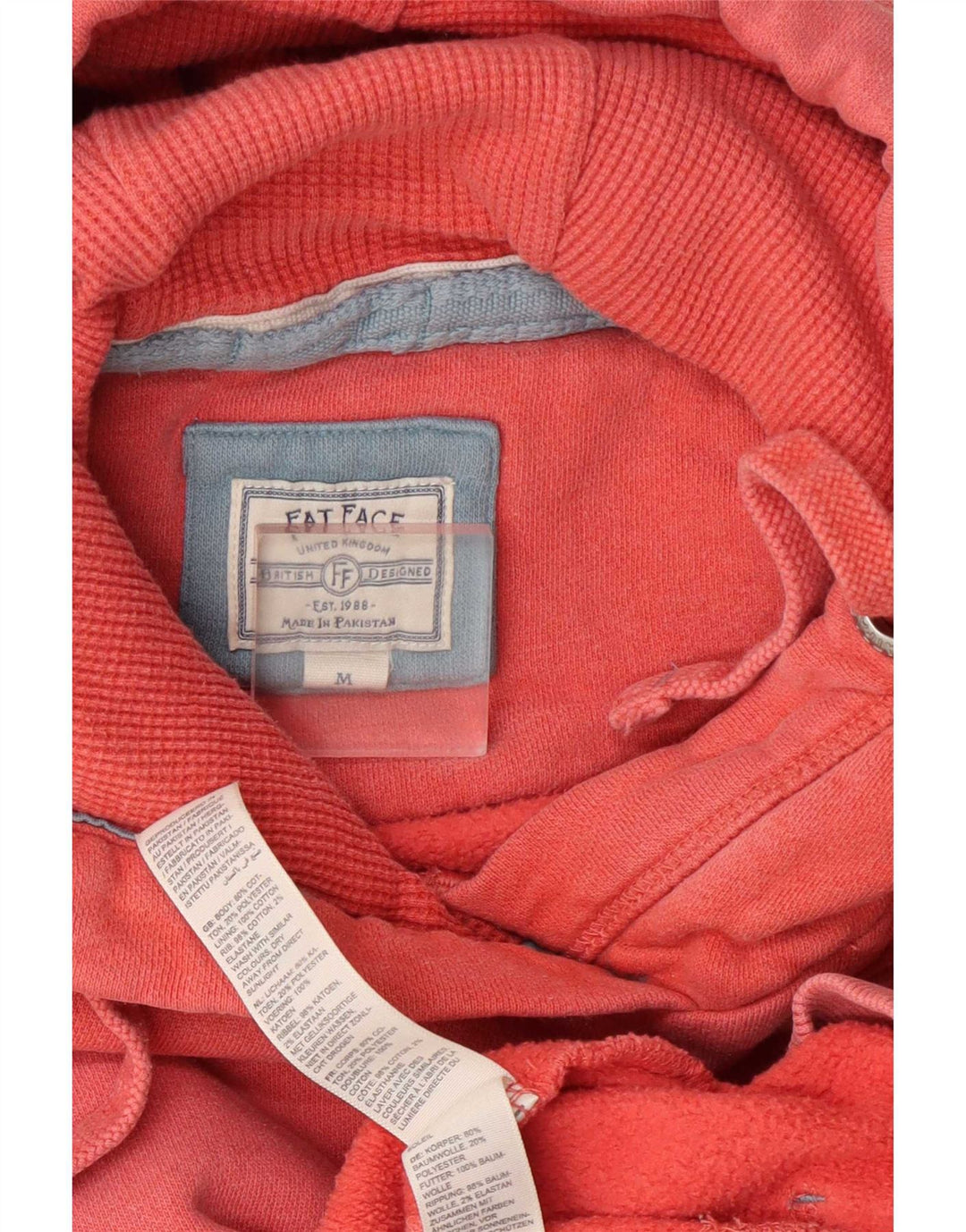 Fat Face Womens Oversized Hoodie Jumper UK 14 Medium Red Cotton