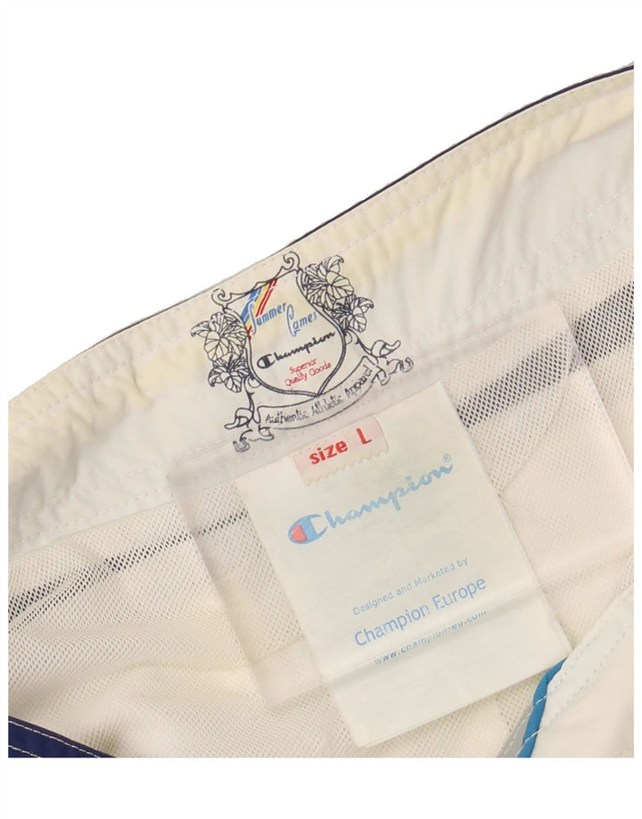 CHAMPION Mens Swimming Shorts Large  White Colourblock Polyamide Vintage Champion and Second-Hand Champion from Messina Hembry 